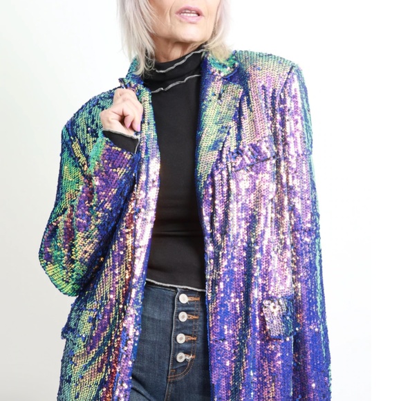 Purple and Blue Blazer Suit Jacket - Picture 11 of 12